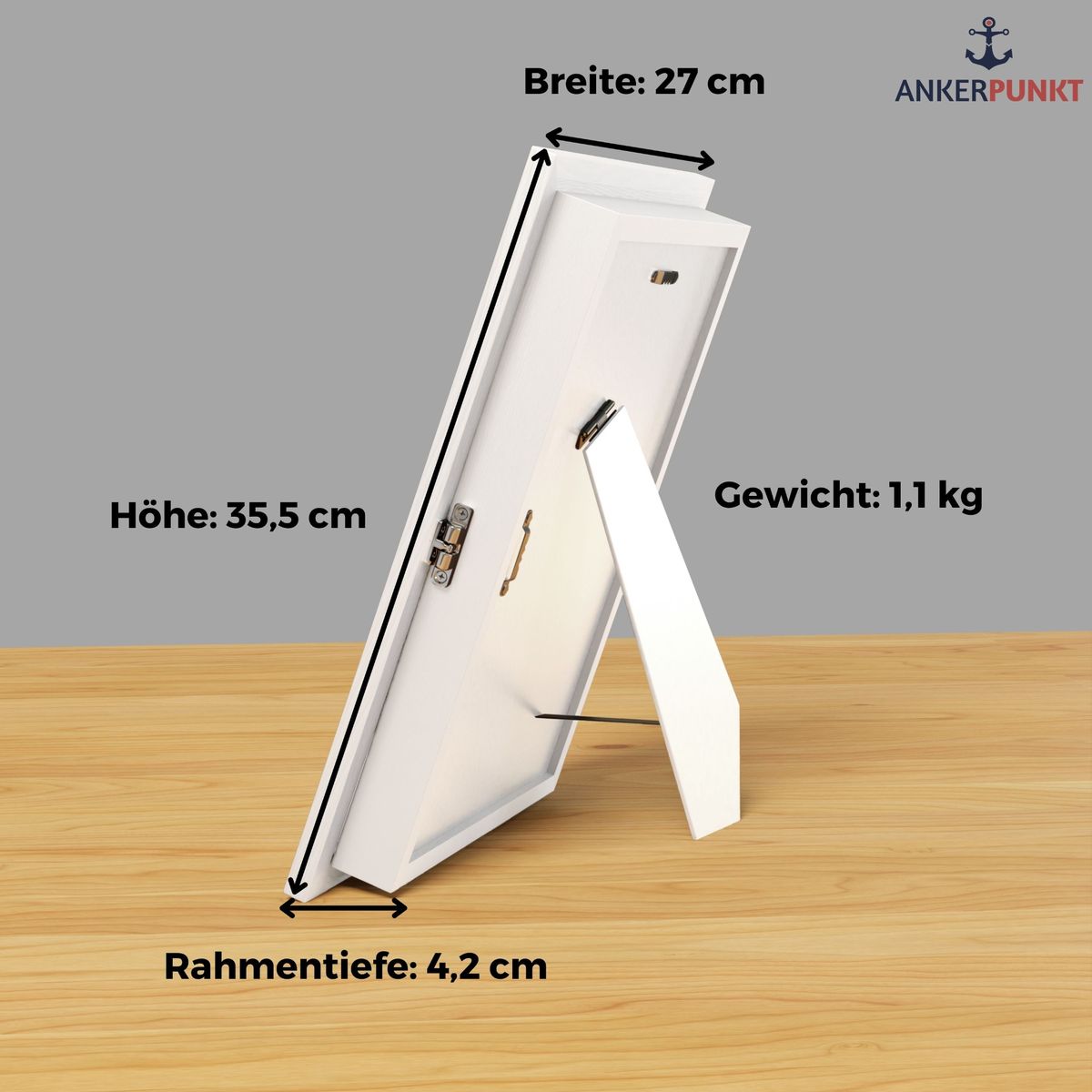Ideale Größe um auf Tisch, Sideboard oder an Wand zu hängen.