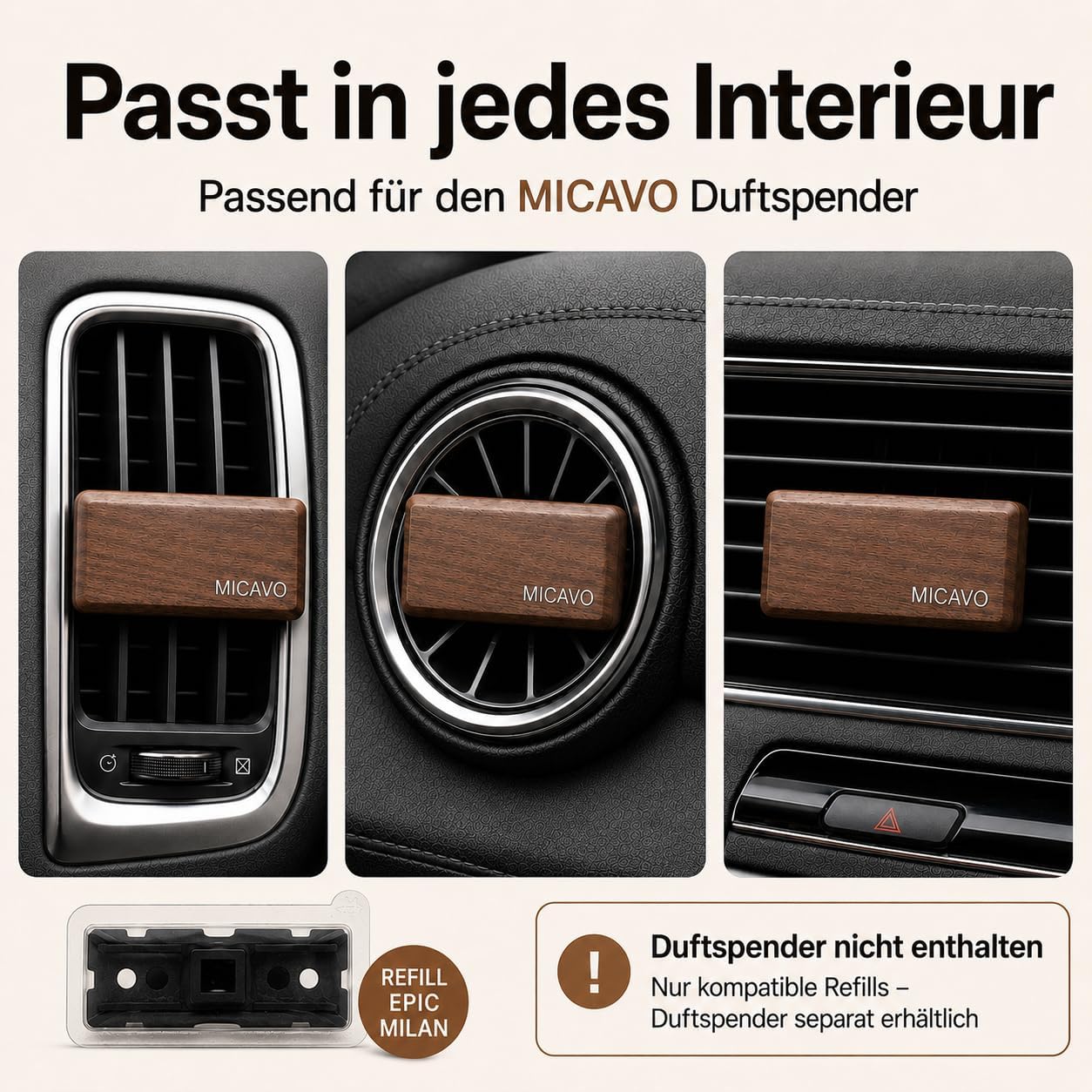 Micavo Epic Milan Auto Duft Refill – 2x Nachfüller für Auto Duftspender - Ankerpunkt
