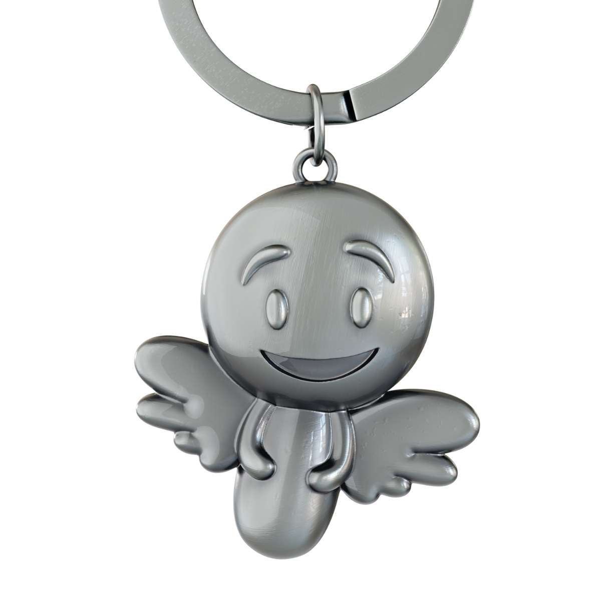 Schutzengel Schlüsselanhänger in Silber – stilvoller Engel Glücksbringer für Schlüsselbund und Auto.
