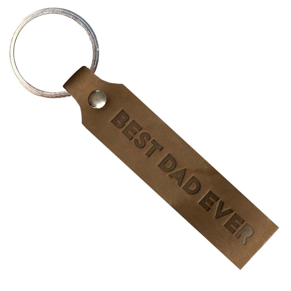 ANKERPUNKT Schlüsselanhänger Leder mit Gravur "Best Dad Ever" in dunkelbraun.