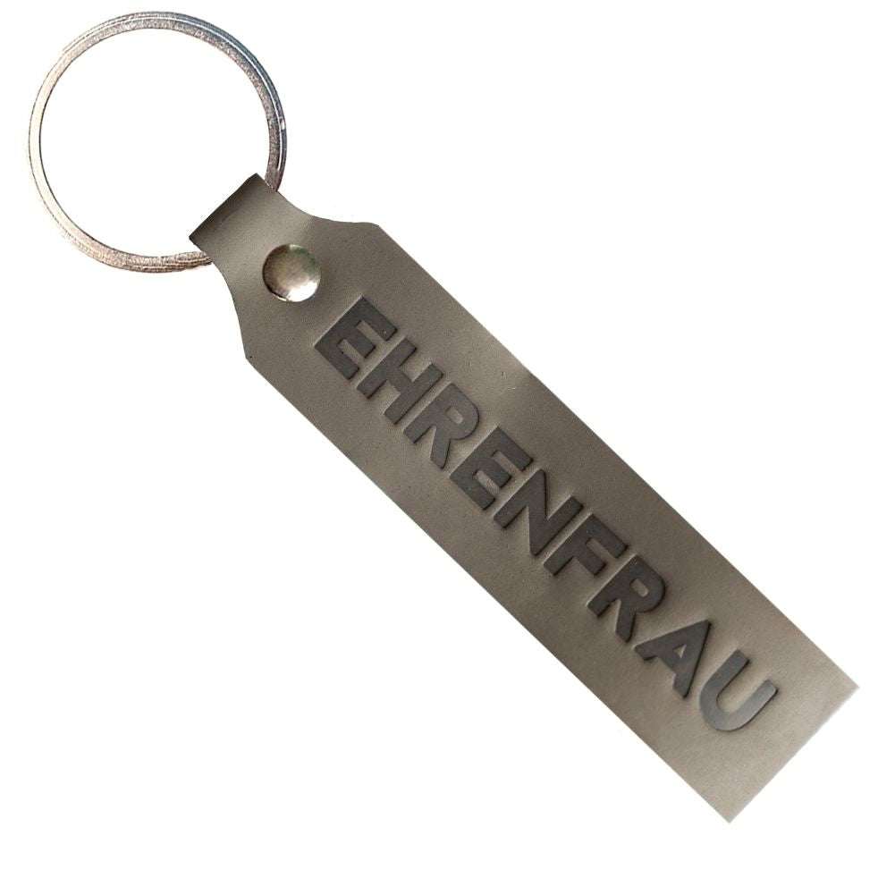 ANKERPUNKT Schlüsselanhänger Leder Ehrenfrau grau, hochwertig und langlebig, perfektes Geschenk.