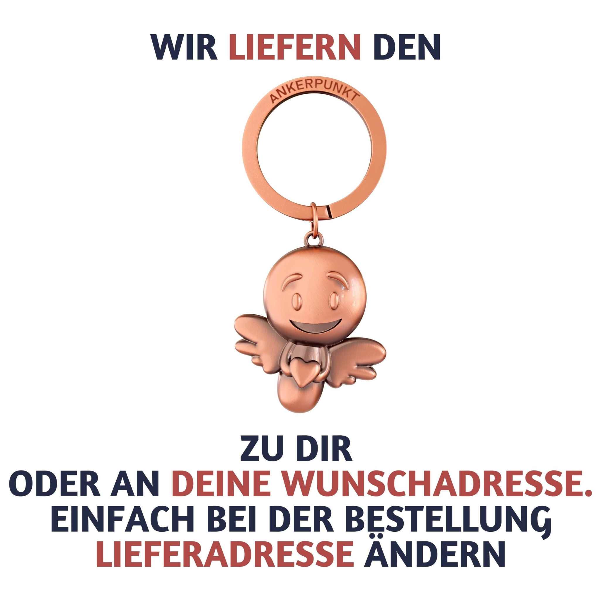 Bronze vintage Schutzengel Schlüsselanhänger with engraved smiling angel, perfect for gifts and safety on-the-go.