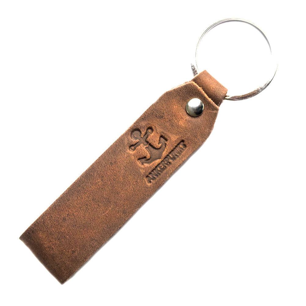 Dark brown leather keychain set with engraving "Mr. Mrs." by ANKERPUNKT, made in Germany, durable and practical.