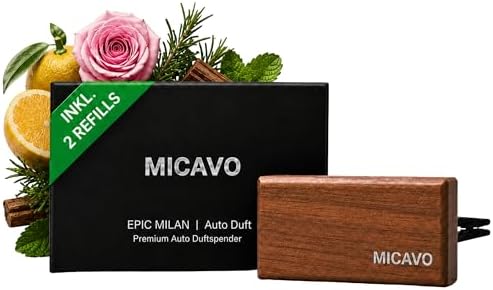 MICAVO Auto Duft Mystery Cuba 2er Refill Pack – Nachfüllung für den Walnussholz-Duftspender