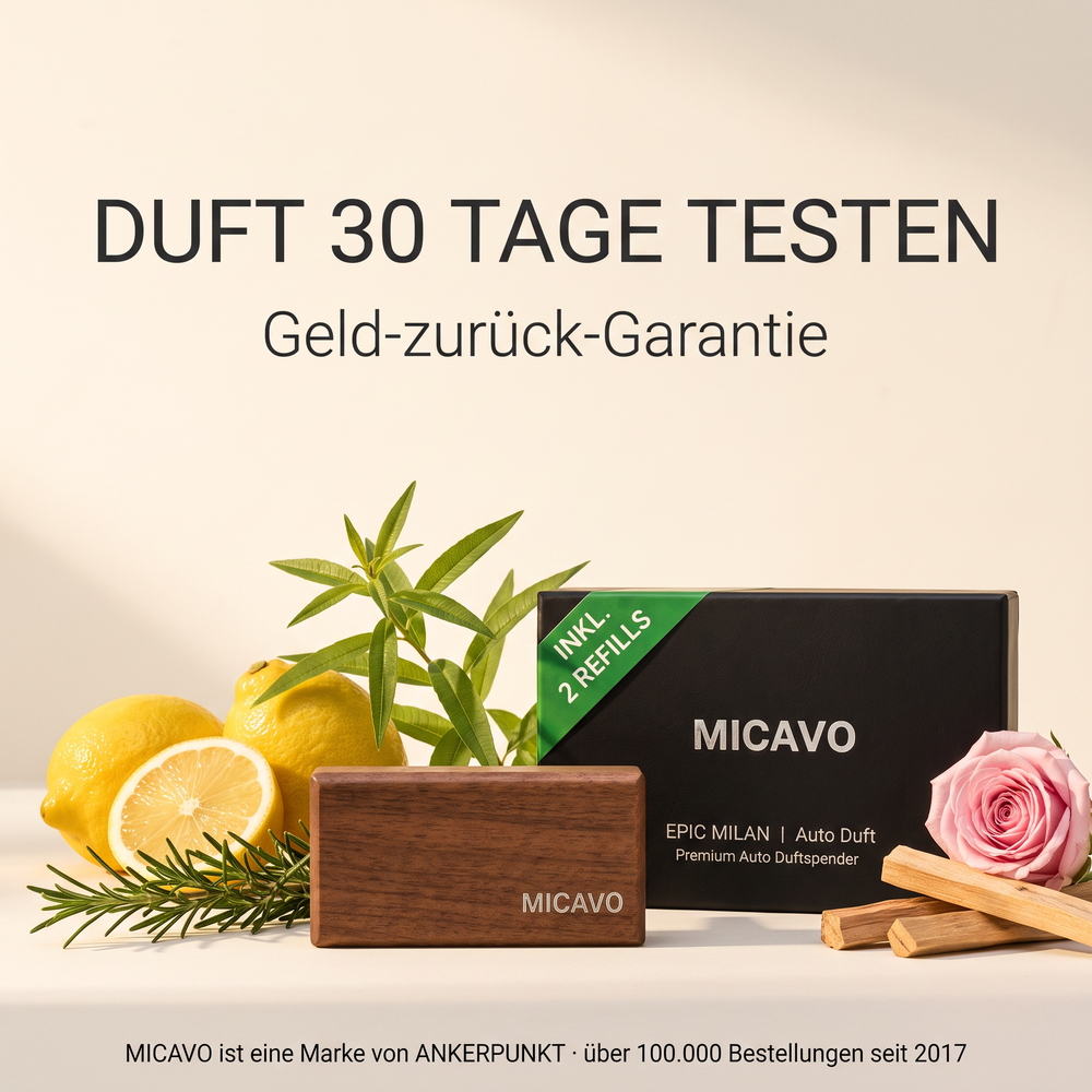 MICAVO Auto Duftspender Epic Milan 30 Tage testen – Geld-zurück-Garantie