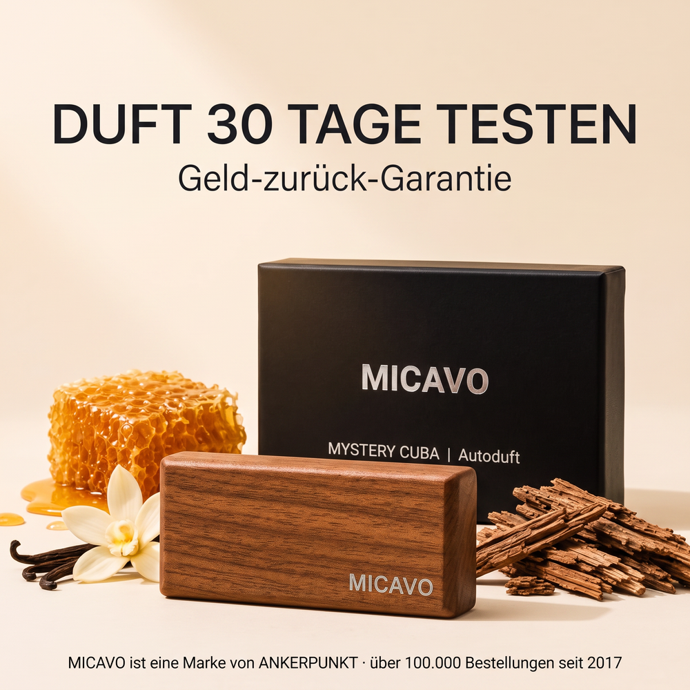 MICAVO Auto Duftspender Mystery Cuba 30 Tage testen – Geld-zurück-Garantie