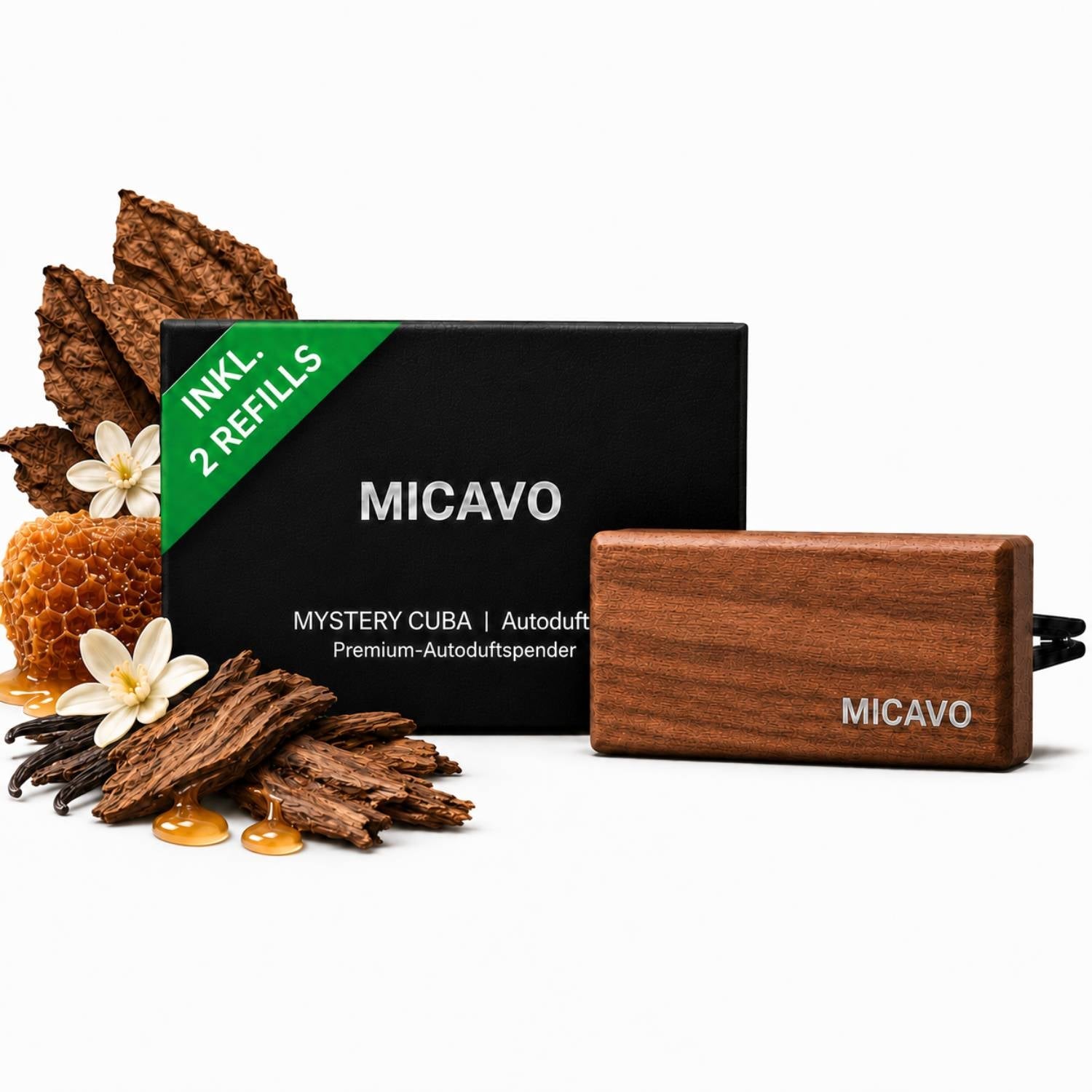 Micavo Mystery Cuba Auto Duftspender – Warm-Holziger Premium Autoduft mit Refill - Ankerpunkt