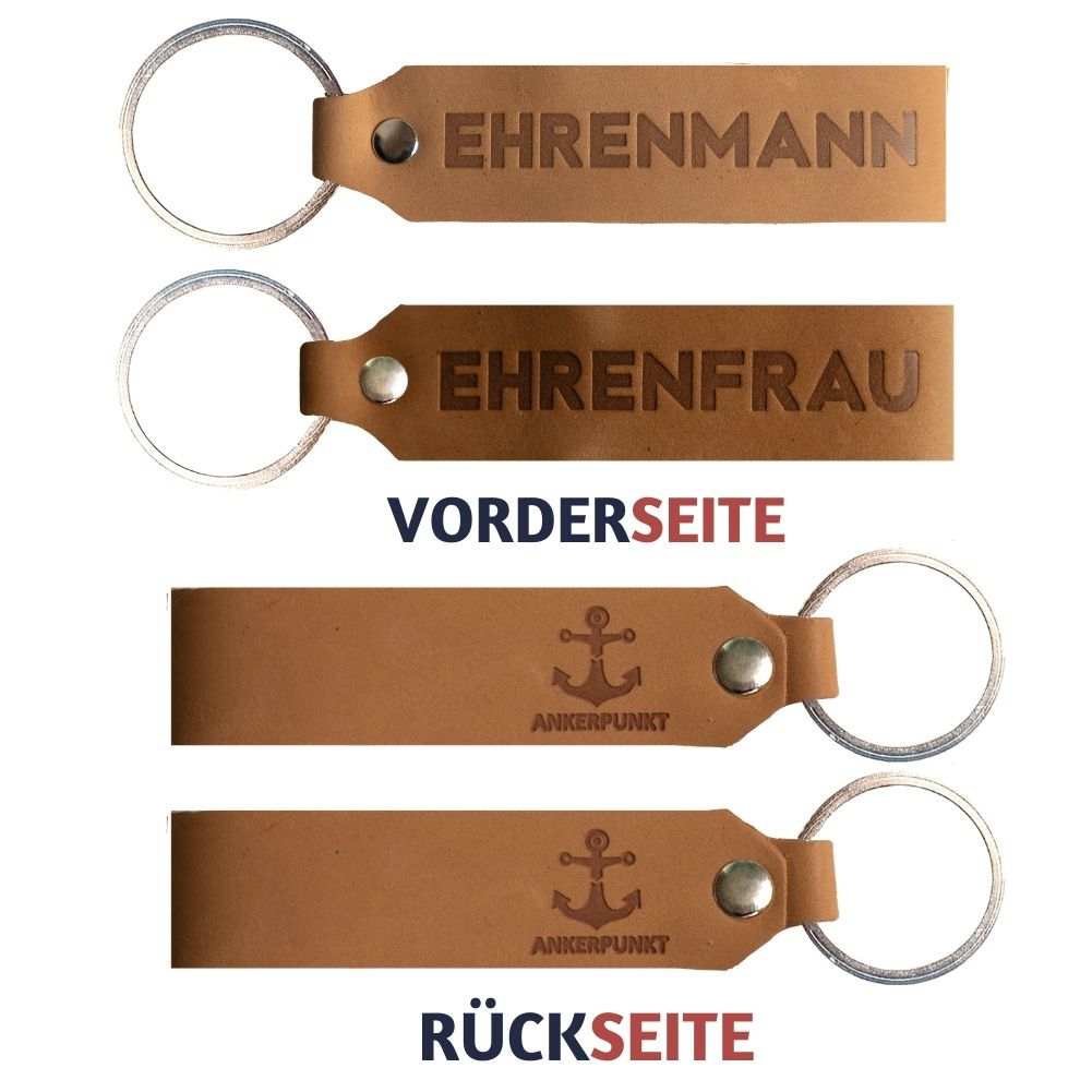 Ehrenmann & Ehrenfrau Schlüsselanhänger Set Hellbraun – Geschenk für beste Freunde