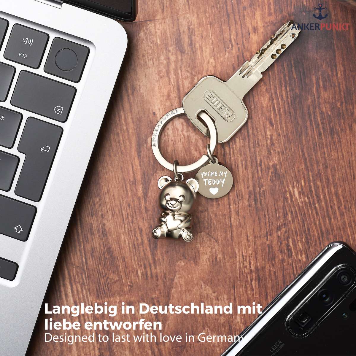 Teddy Schlüsselanhänger „You’re my Teddy“ – langlebig, in Deutschland mit Liebe entworfen.
