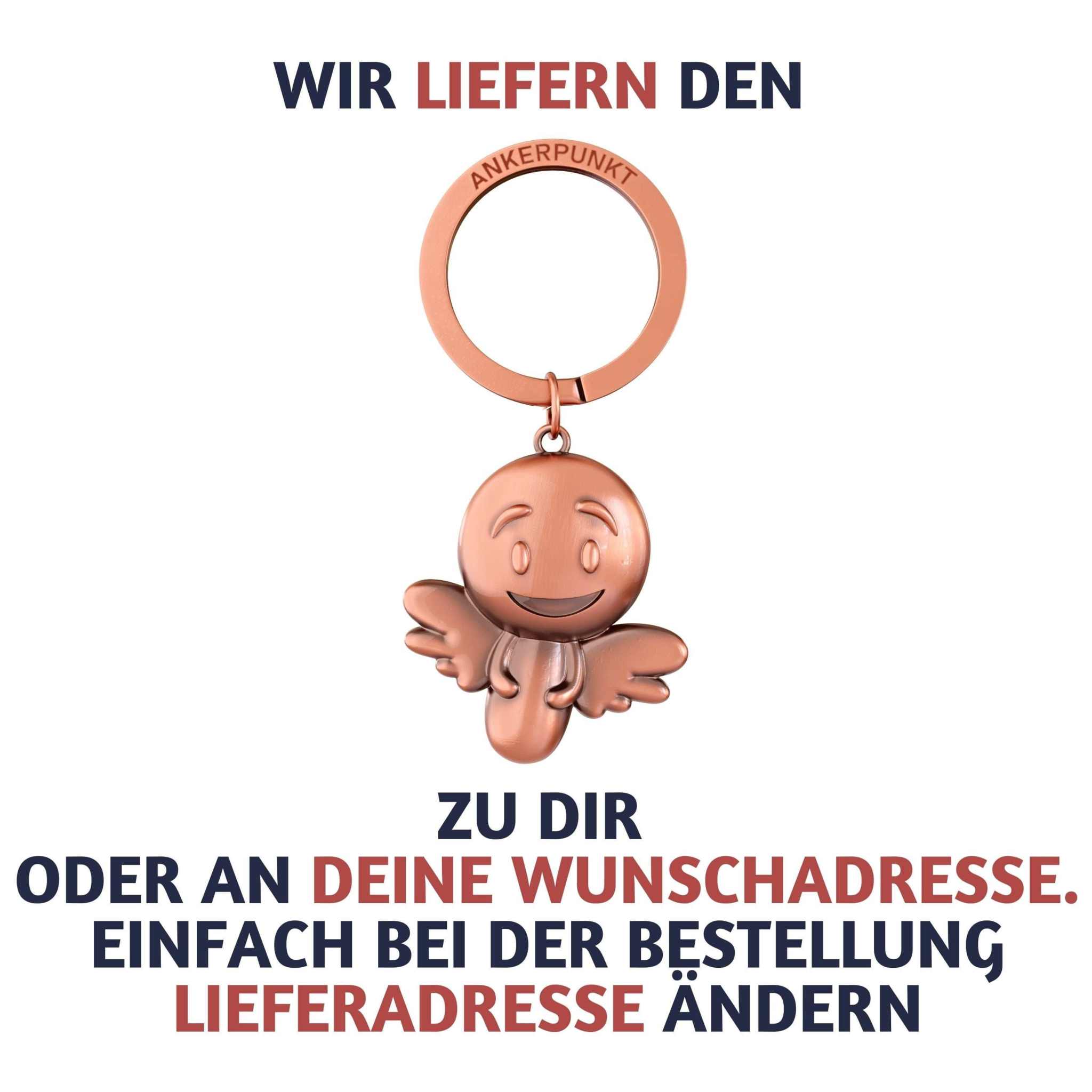 Bronze vintage Schutzengel Schlüsselanhänger Engel Smiley by ANKERPUNKT, perfect gift for all occasions.