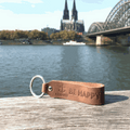 ANKERPUNKT Schlüsselanhänger Leder mit Gravur Be Happy dunkelbraun - Ankerpunkt