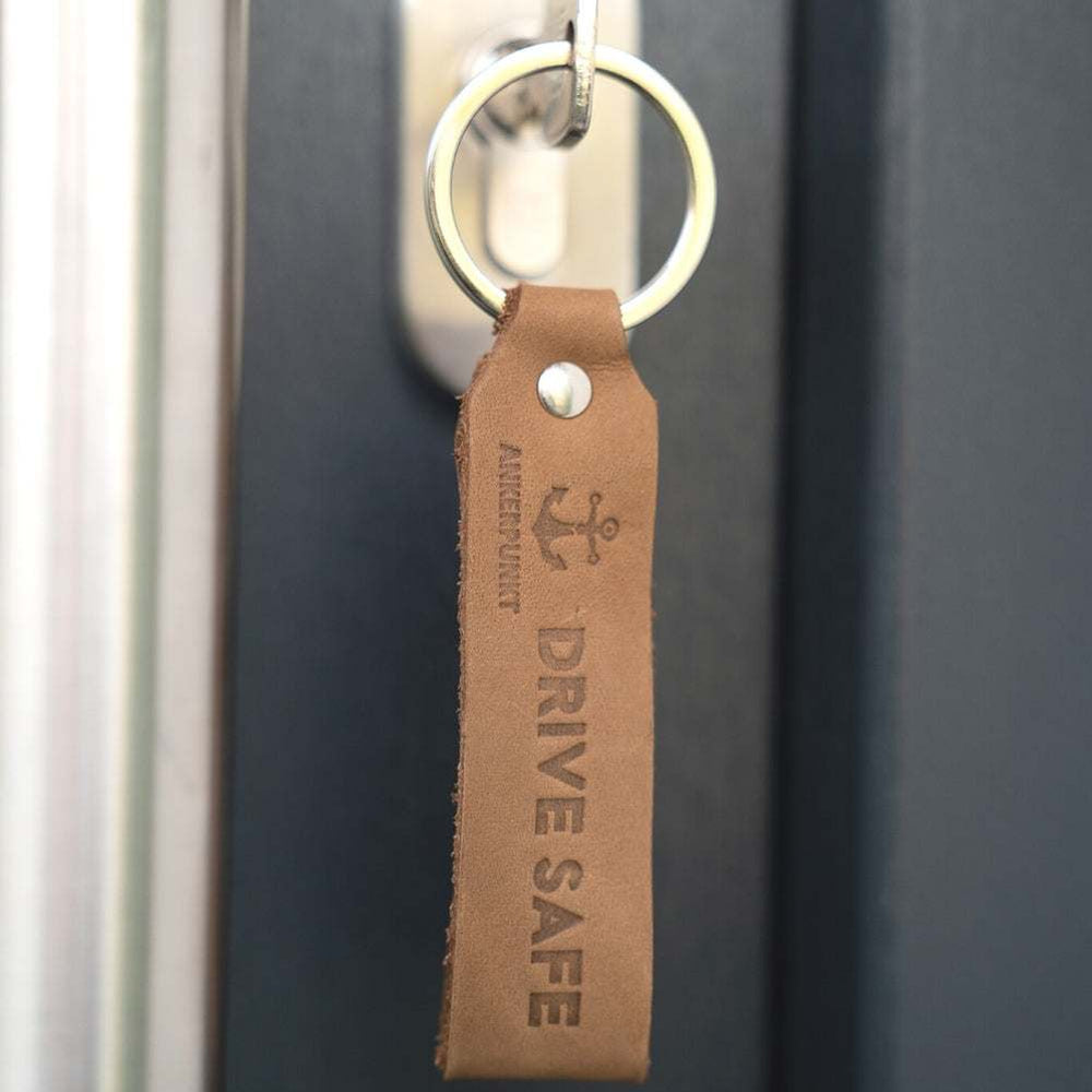 Drive Safe Schlüsselanhänger Leder Drive Safe hellbraun - Ankerpunkt
