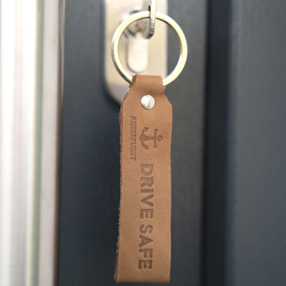 Drive Safe Schlüsselanhänger Leder Drive Safe hellbraun - Ankerpunkt