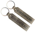 Ehrenmann & Ehrenfrau Schlüsselanhänger Set Leder grau - Ankerpunkt