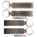 Ehrenmann & Ehrenfrau Schlüsselanhänger Set Leder grau - Ankerpunkt