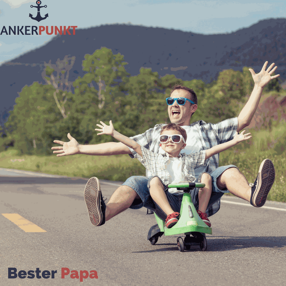 Geschenk für Papa Schlüsselanhänger Bester Papa Schlüsselanhänger Leder dunkelbraun - Ankerpunkt