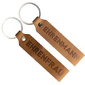 Schlüsselanhänger Set Leder Ehrenmann & Ehrenfrau hellbraun - Ankerpunkt